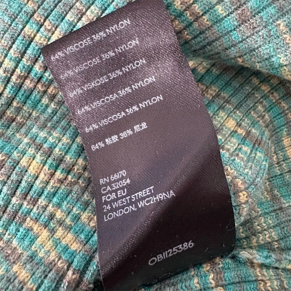 Anthropologie Women's M Green Scoop Neck Short Sleeve Sweater Ribbed Tee - Image 8