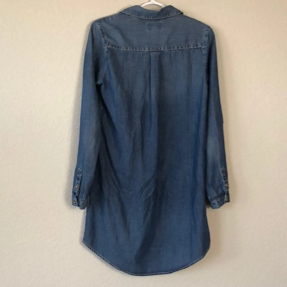 Lucky Brand chambray popover dress western preppy nautical summer sz S - Image 3