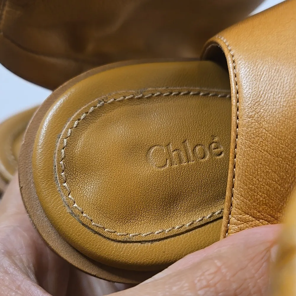 Chloe Brown Leather Ankle Length Boots Size 38 - Image 7