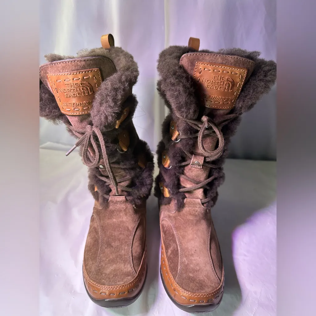 The North Face Dark Brown Fur-Lined Winter Boots - Image 7