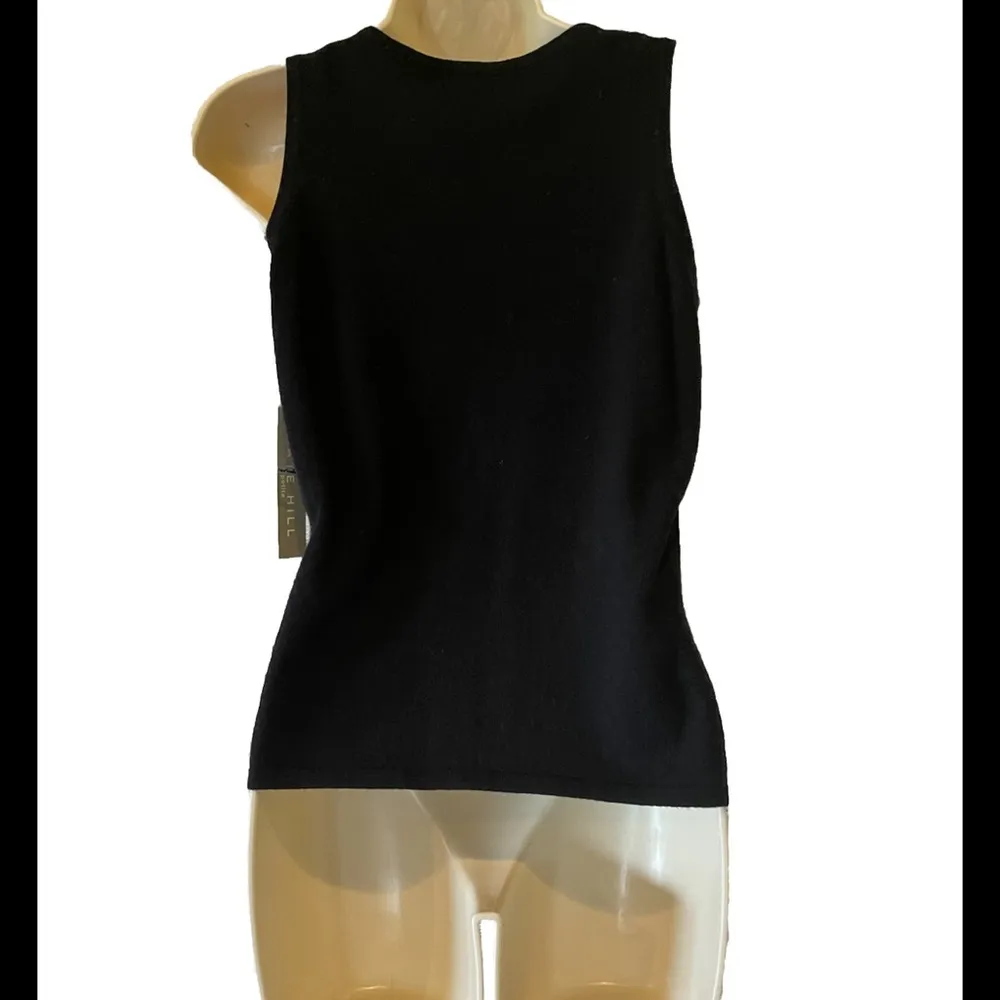 Beaded Black Sleeveless Top small/petite - Image 3