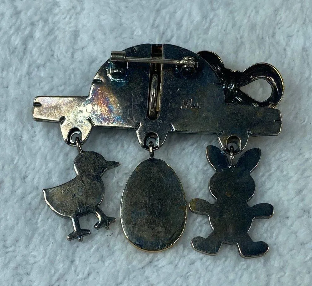 Best Branded Silver Gold Color Easter Pin Brooch Pendant Rabbit Duck Egg Dangles - Image 8