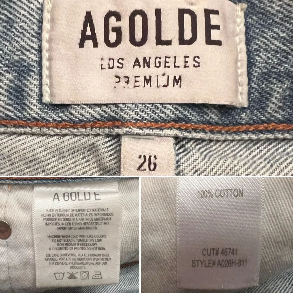 AGOLDE Parker Vintage Distressed Cut Off Denim‎ Shorts in Swapmeet Size 26 - Image 17