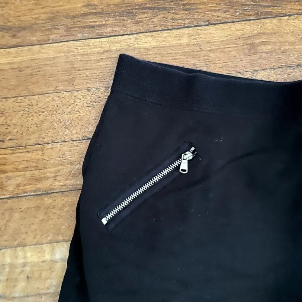 Ann Taylor Loft black miniskirt comfortable zipper pockets business casual - Image 2