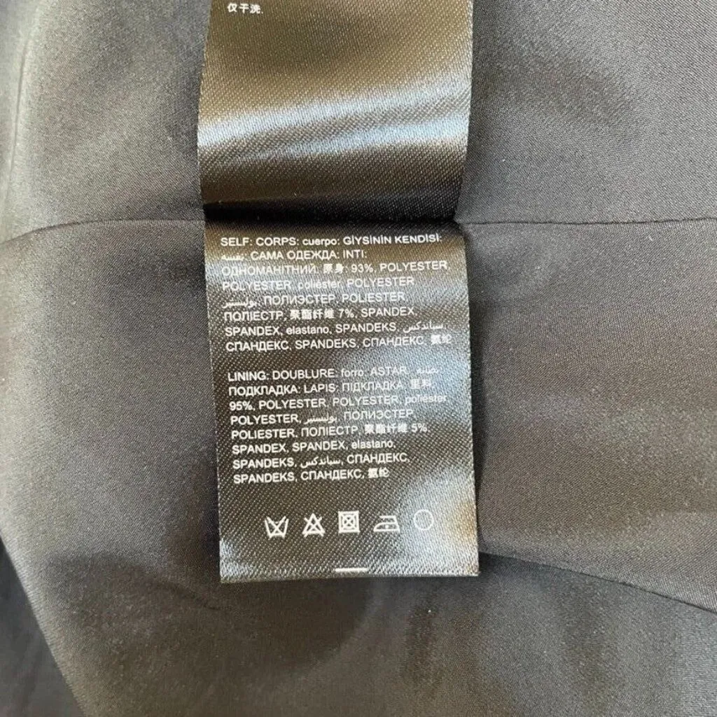 Bebe x Naven Dress Women 8 Black Floral Print Polyester Lined Cross Zip Back‎ - Image 8