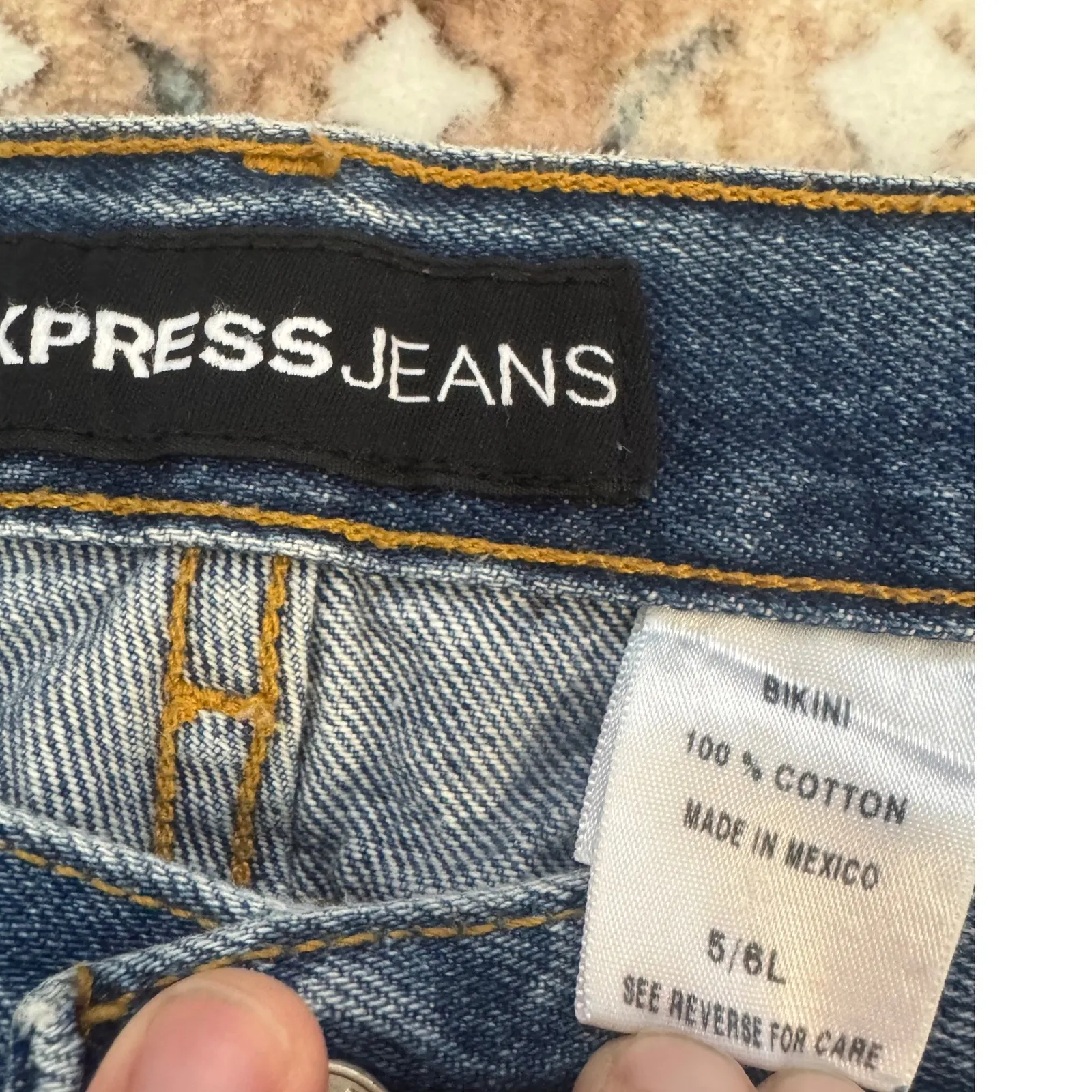 Vintage EXPRESS JEANS Womens Cotton Denim Bootcut Jeans Size 5 6L Y2k 90s Blue - Image 4