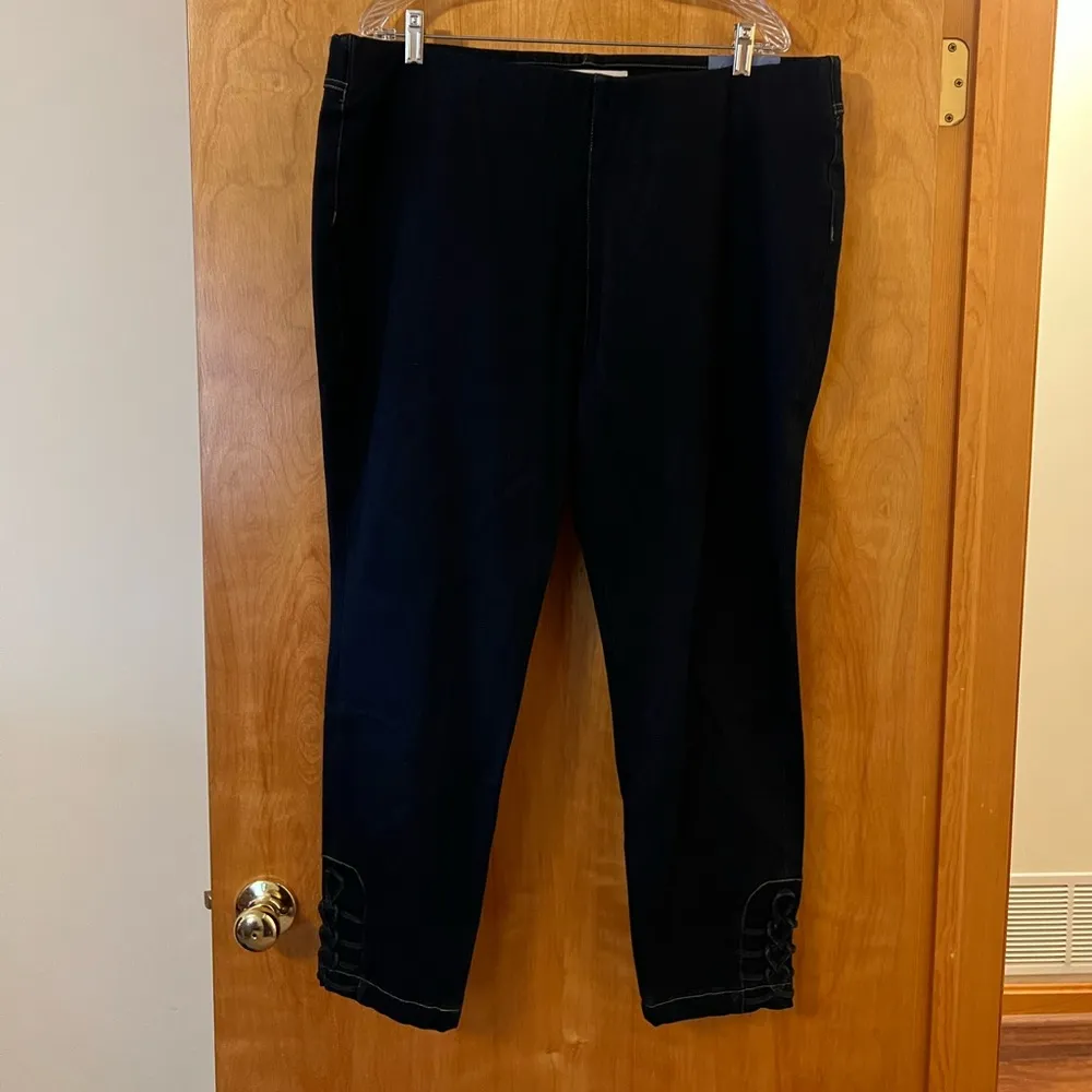 Soft Surroundings The Ultimate Braided Knot Jeans Dark Wash Pull On 1X 18W 20W - Image 11