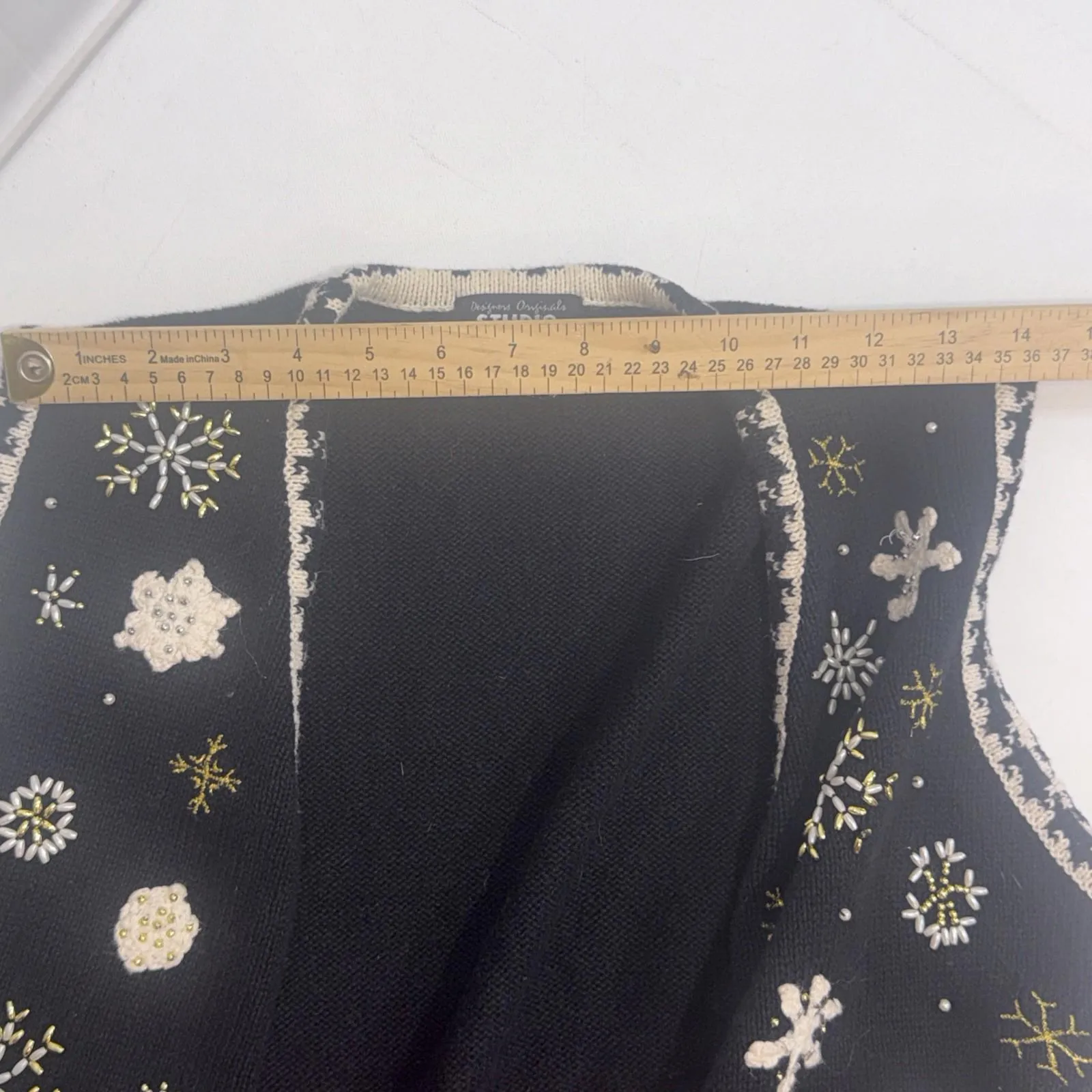 Designers Originals Studio Joy Christmas Sweater Vest Large Scottie Black - Image 8