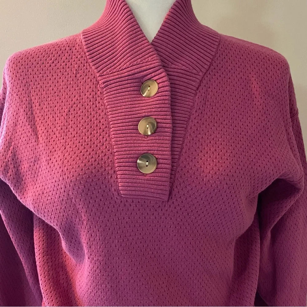 Tommy John Sweater Knit Henley in pink. Thick and cozy. Size medium. NWOT Pink - Image 2