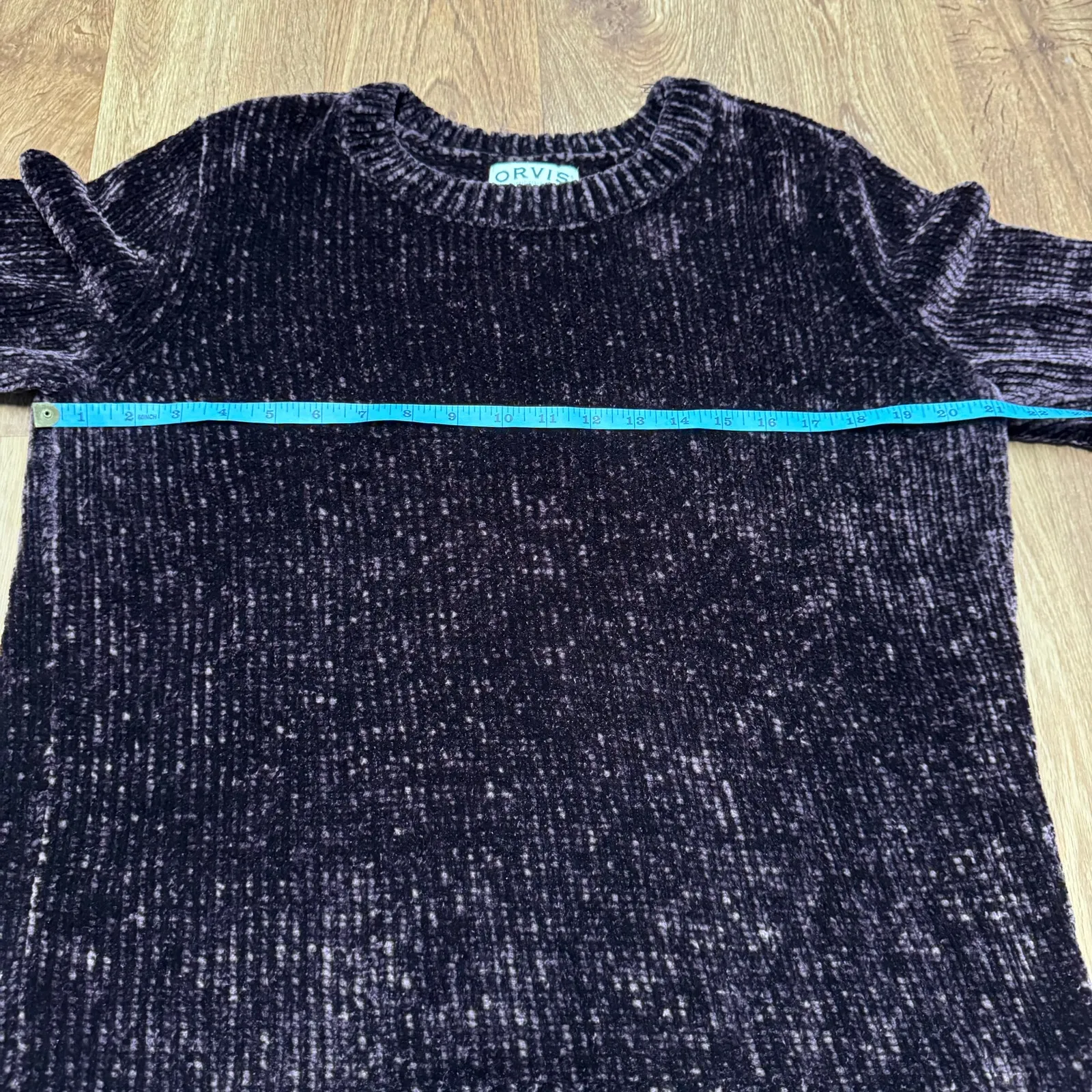 Orvis Womens Dark Purple Eggplant Chenille Pullover Sweater Size Medium - Image 7