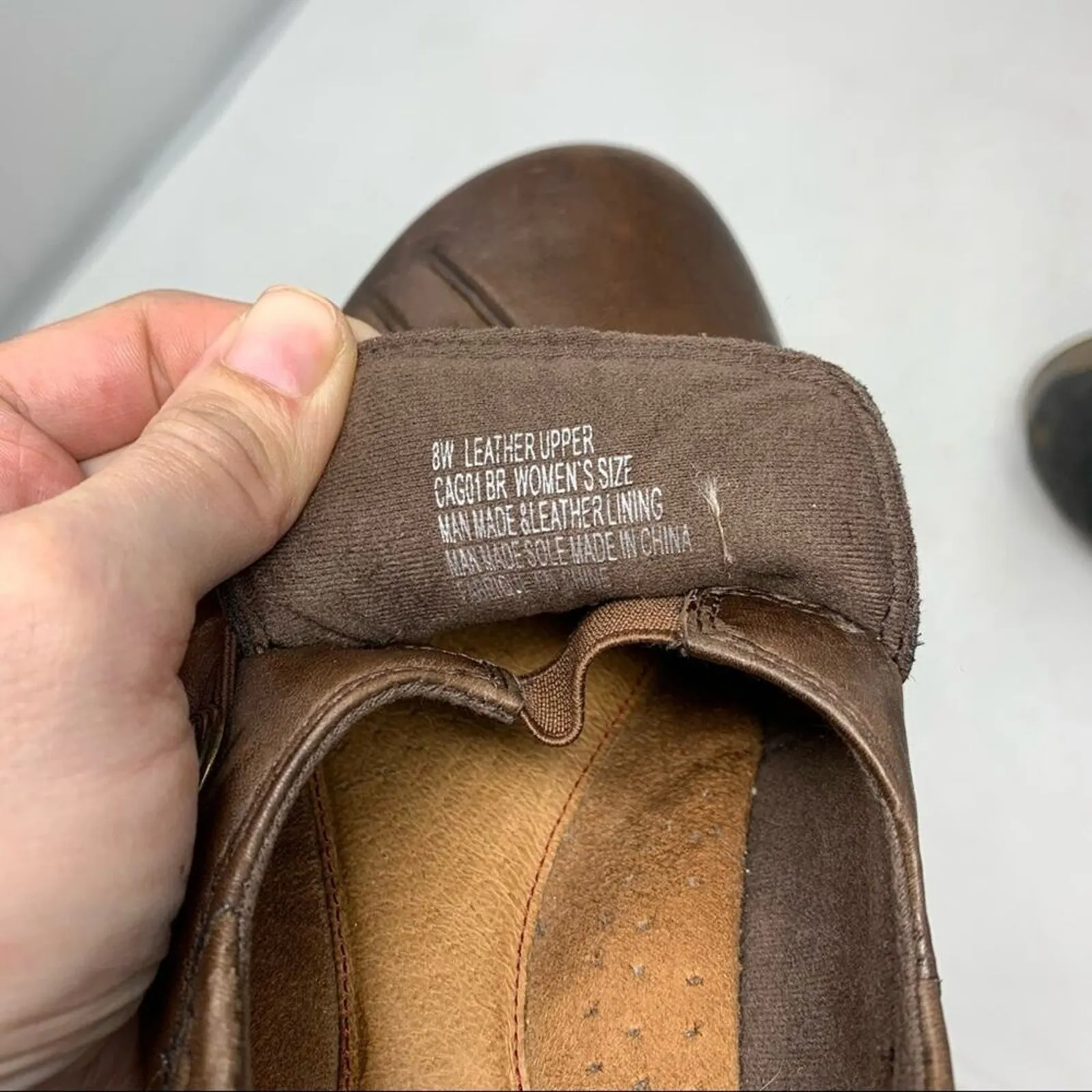 Cobb Hill Paulette Bark Brown Slip On Leather Casual Comfort Shoe Size 8W - Image 2