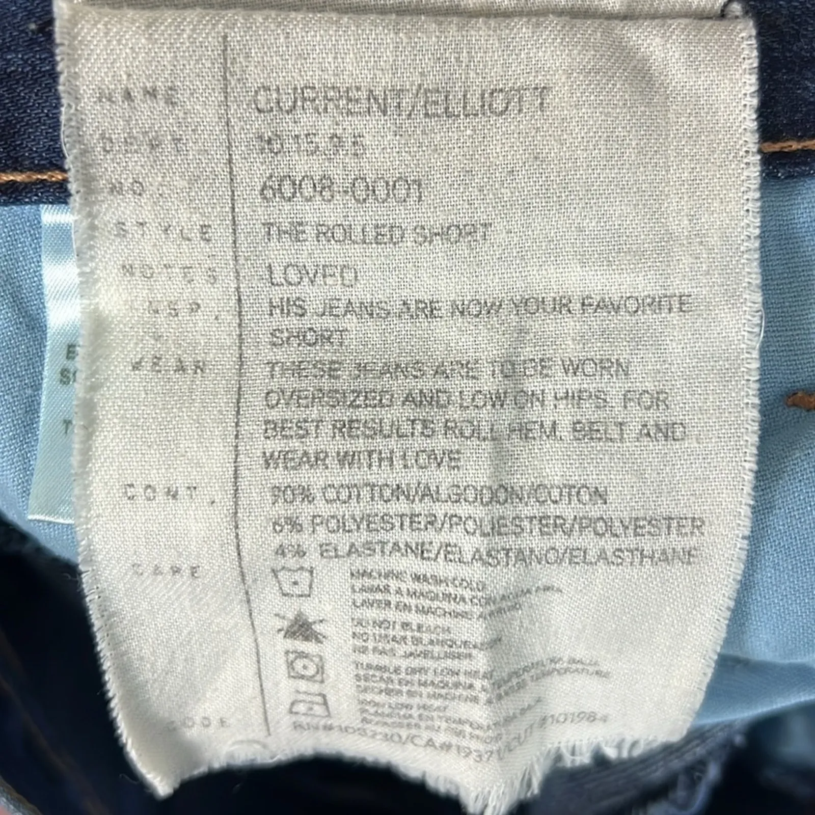 Current/Elliot The Rolled Shorts Womens 27 Dark Wash Mid Rise Stretch Casual - Image 6