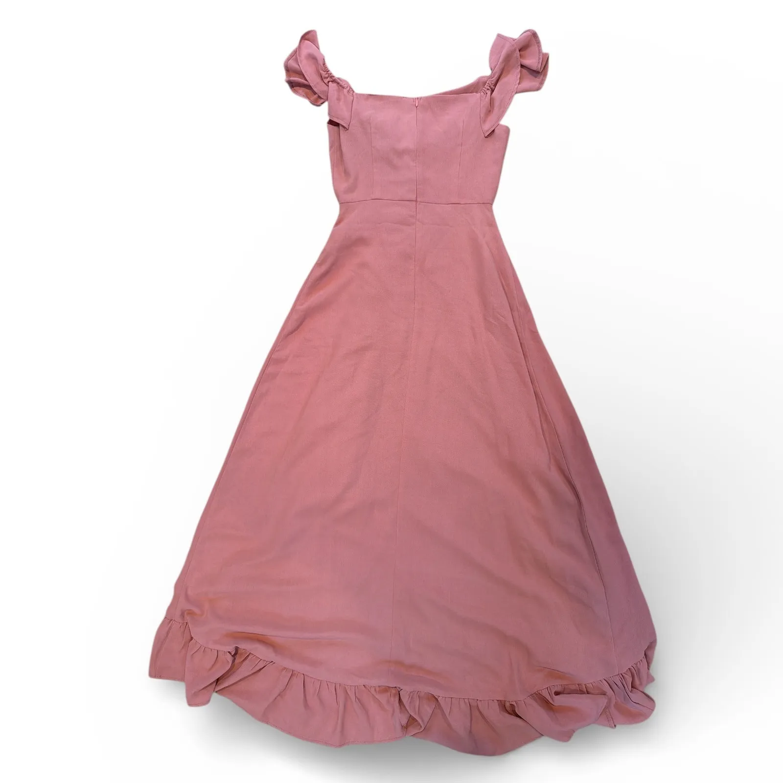 Hello Molly Pink Ruffle Ruched High Low Dress Size XS - Image 2