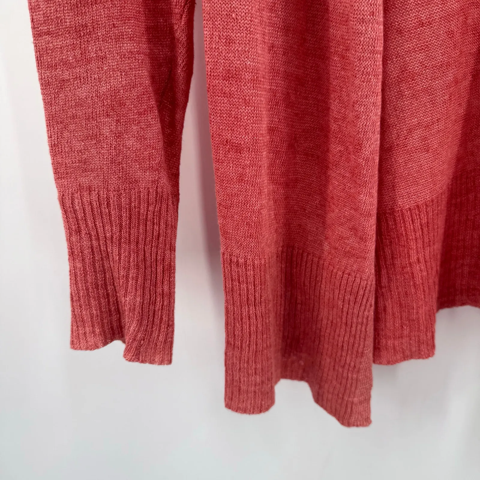 Eileen Fisher Cardigan Women's Small NEW 100% Italian Linen Coral/Salmon NWOT - Image 7