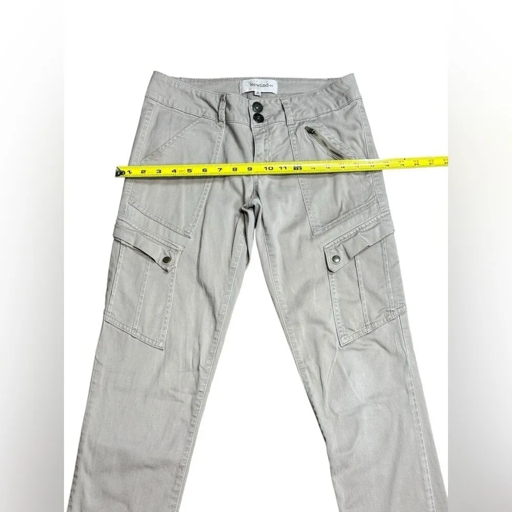 Rewind Womens Jogger Pants Sz 5 Army Cream Outdoorsy High Rise - Image 9