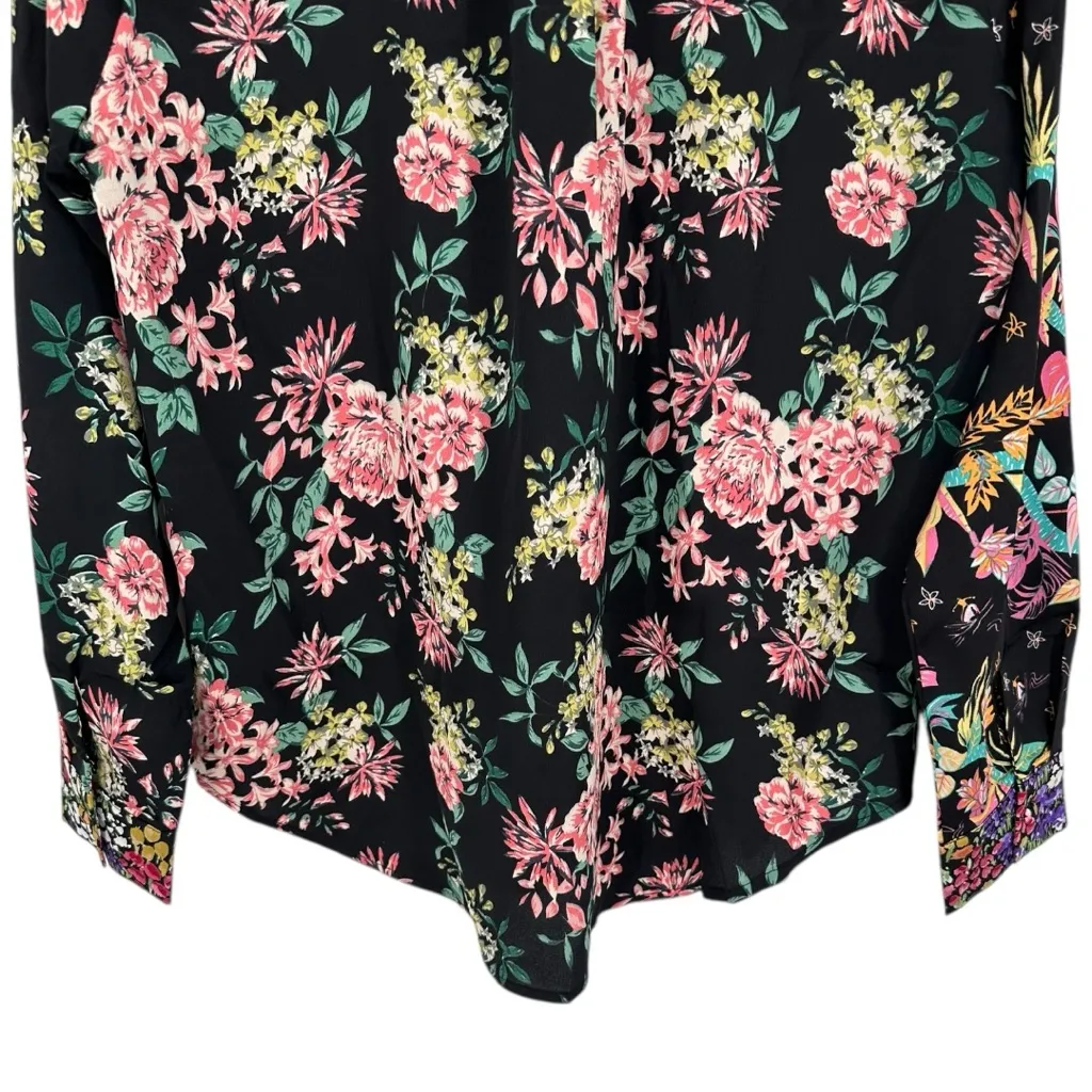 Umgee Mixed Floral Print Button Down Blouse size Small Long Sleeve NWT Collared - Image 8