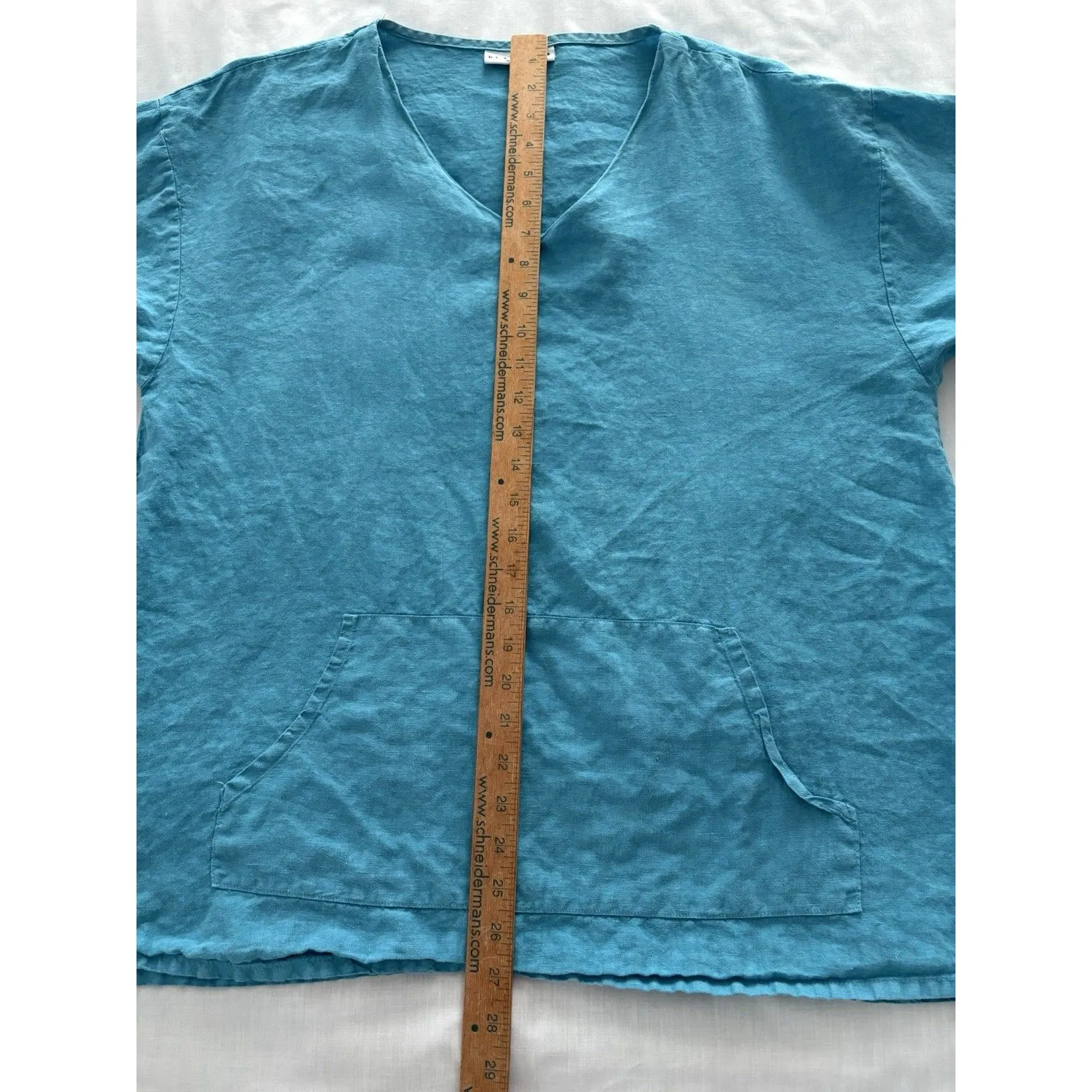 Bryn Walker 100% Linen Tunic Sz Small Blue Lagenlook Oversized Boxy Lightweight - Image 9