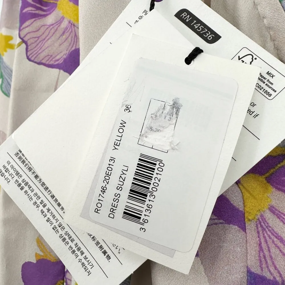 Isabel Marant Suzyli Twist Front Cross-Back Mini Dress size FR 36 Light Floral - Image 10