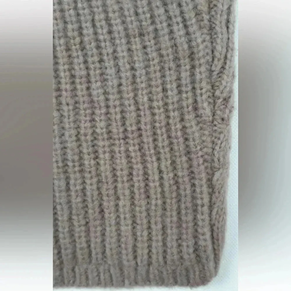 Express | Wool Blend Caramel Tan Ribbed Cold Shoulders Sweater Dress Size XS - Image 5