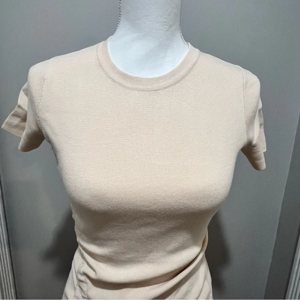 NWT O.P.T. women's cream ruched detail midi dress in cream xxs - Image 10