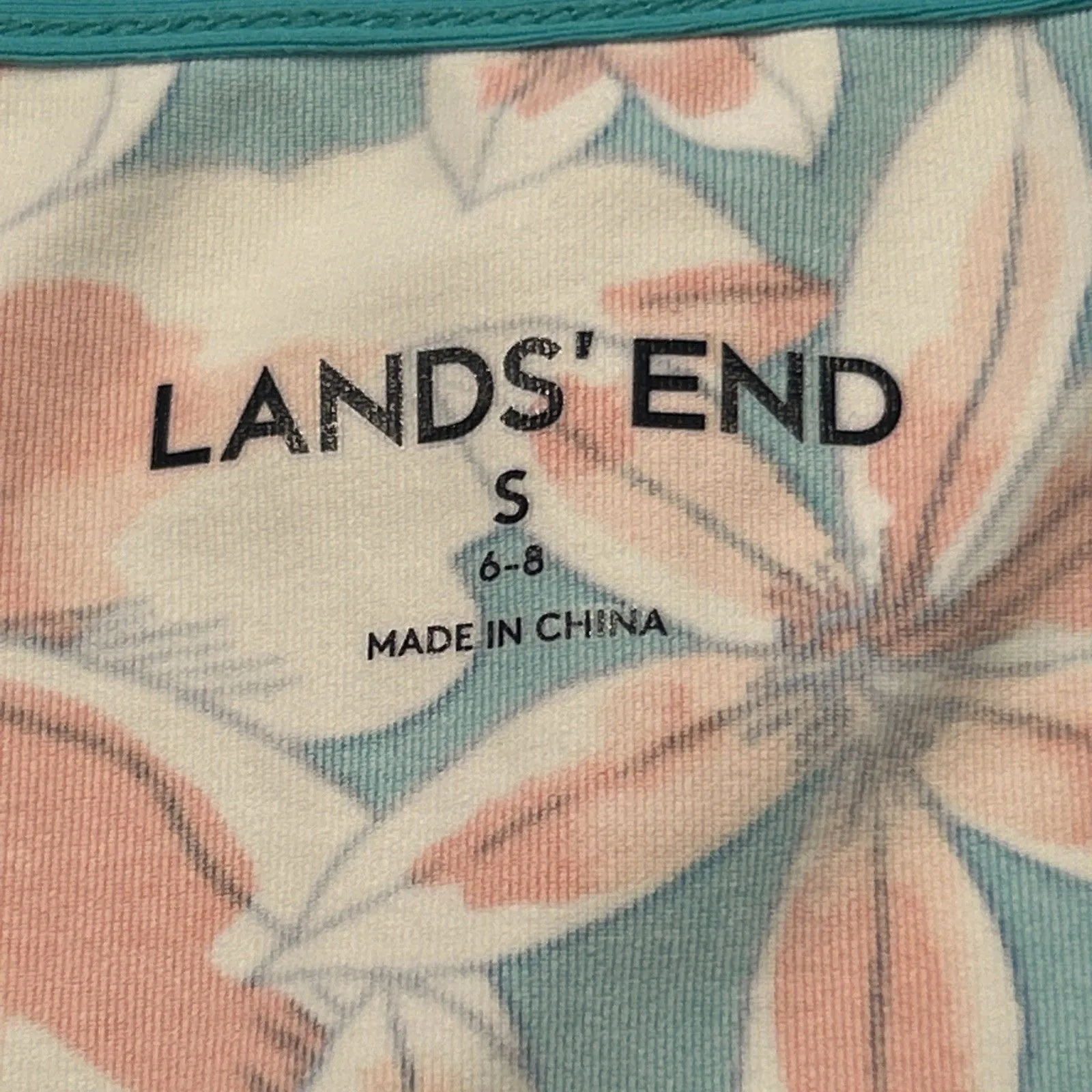 Lands End Dress Womens Small Aqua Blue Orange Floral Hawaiian Cover up Stretch - Image 2