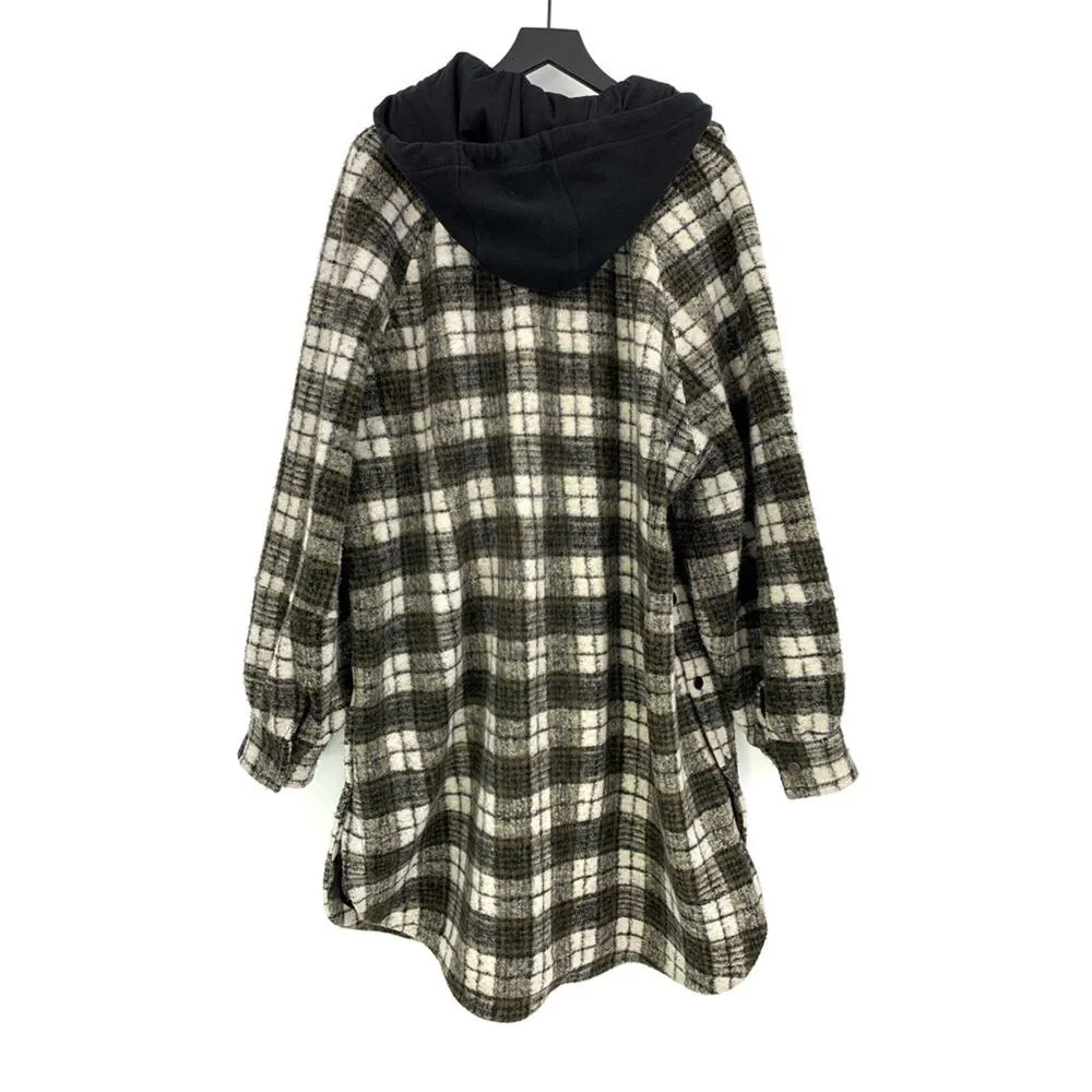 HALLE BERRY x Sweaty Betty Rhea Overshirt Plaid Jacket Green Black Cream 14 (XL) - Image 12