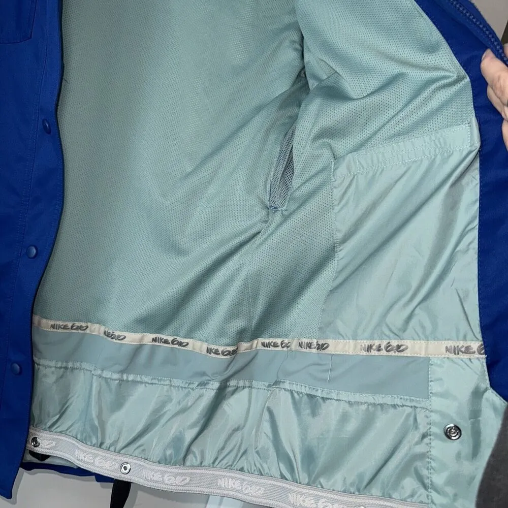 Vintage Y2K Nike 6.0 Snowboard Ski Skate Jacket Parka Coat Women XL Blue Dunk - Image 4