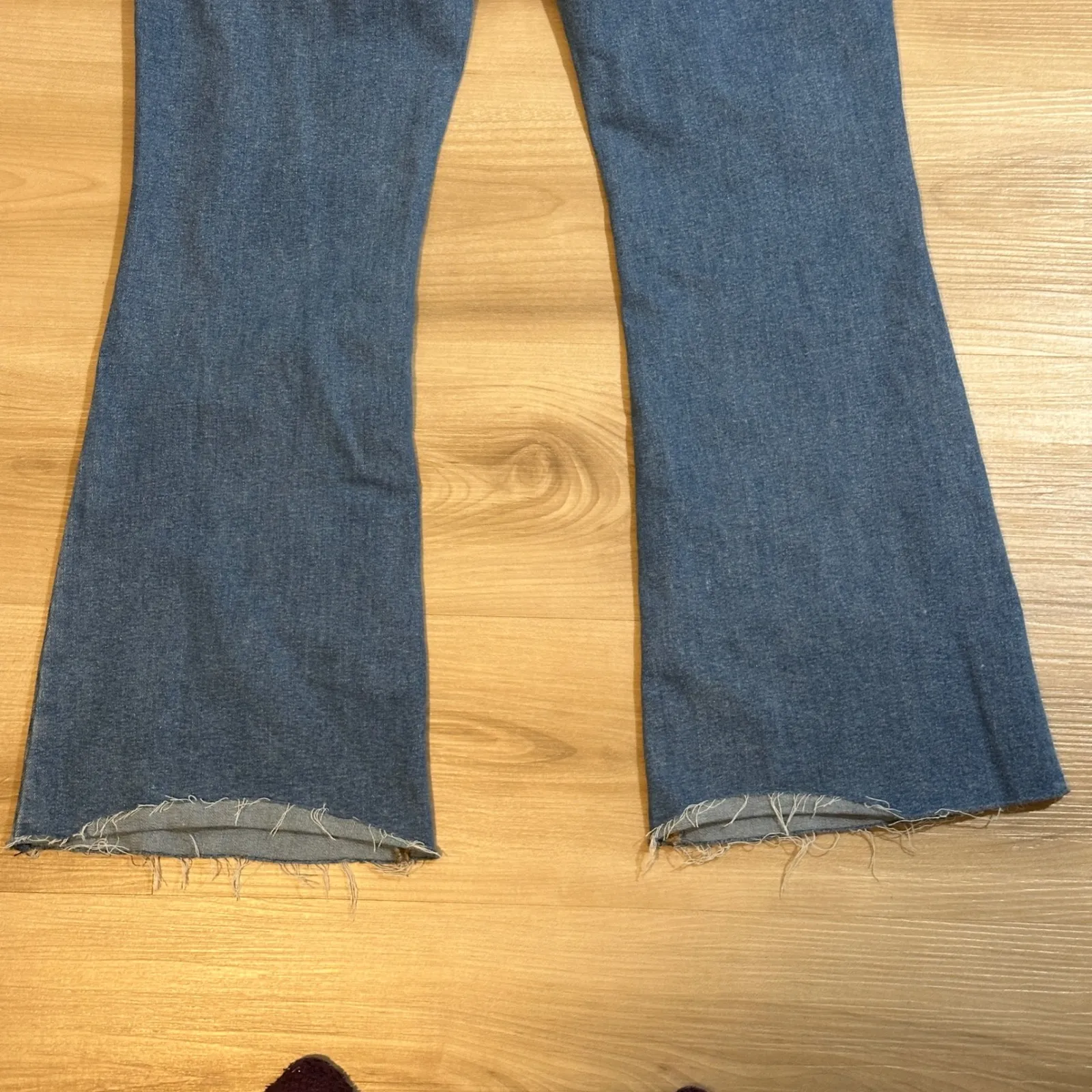 Lucky Brand Stevie High Rise Flare Jeans Medium Wash Distressed Raw Hem 12 31 - Image 12