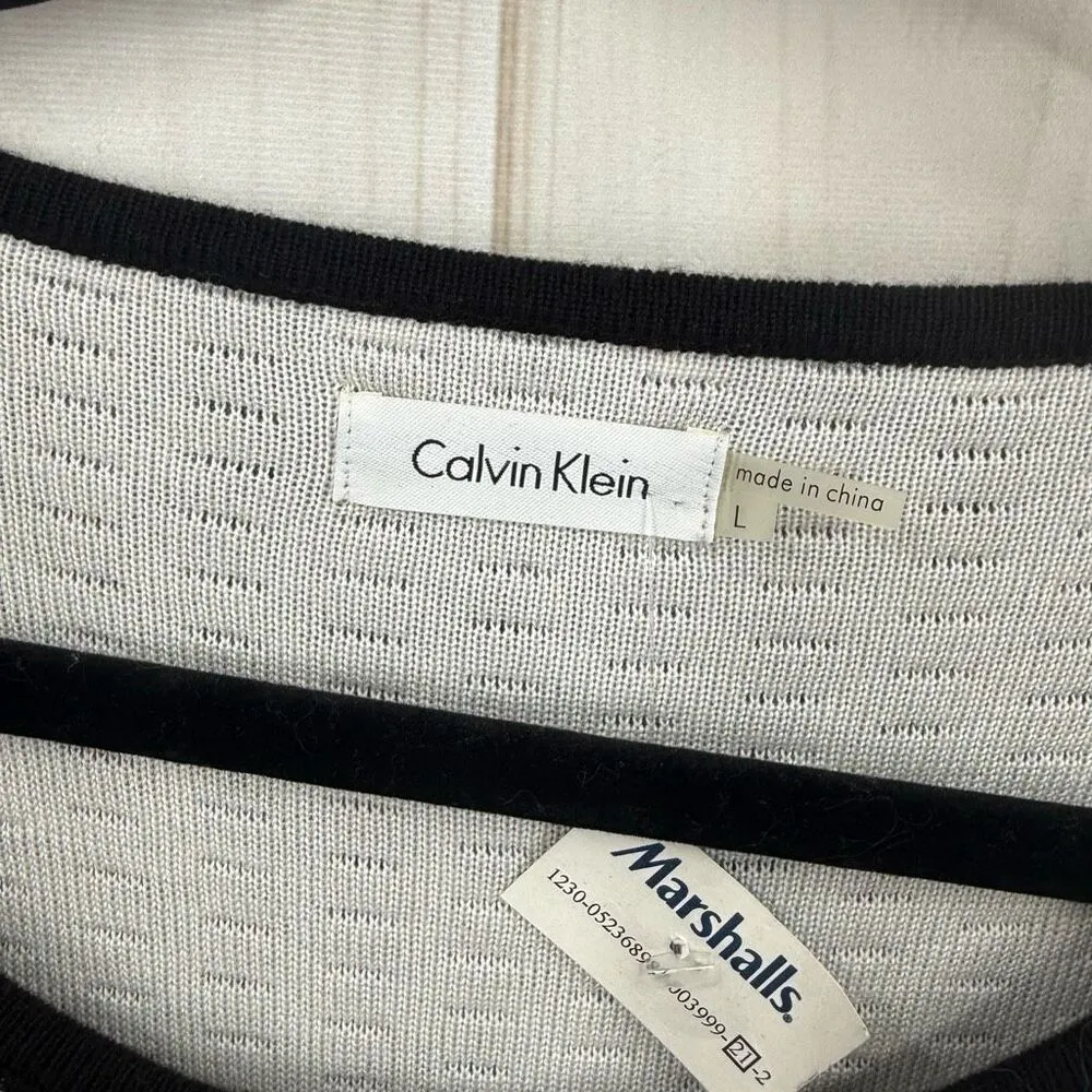 Calvin Klein Women’s Large Black White Longsleeve Dress Office Core Career New - Image 2