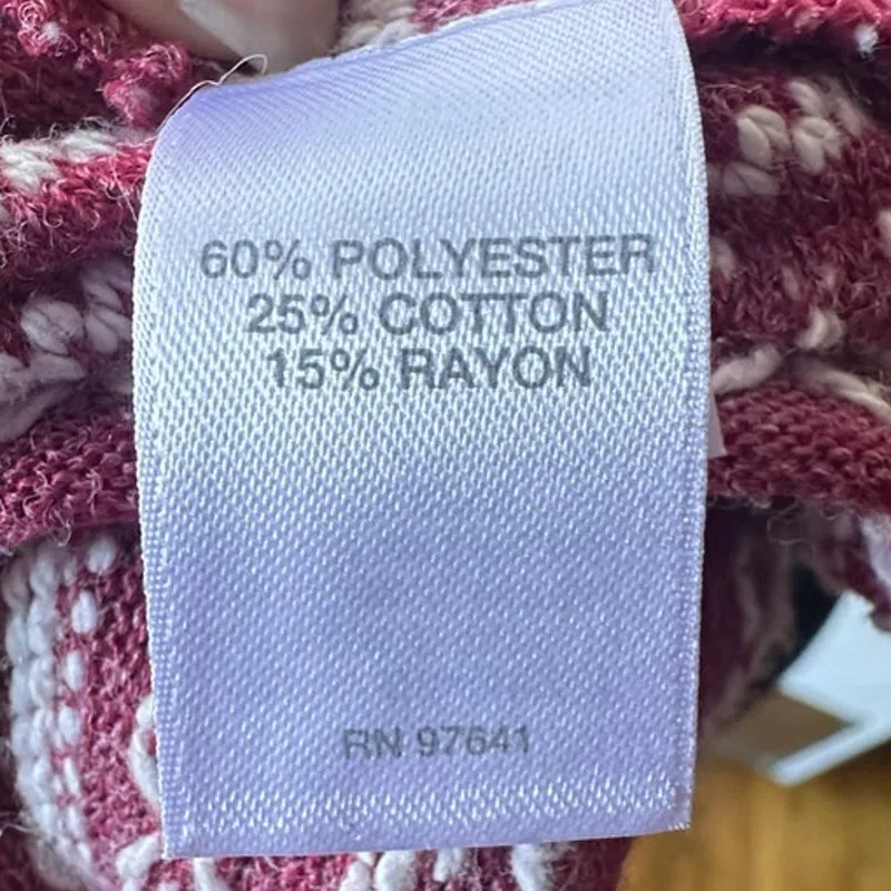 J.Jill Women’s Red & White Embroidered Long Sleeve Cotton Blend Top XL - Image 6