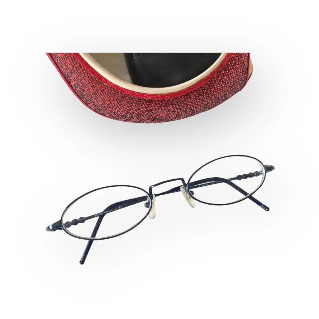 new Moschino ☻ Metal Emojis Eyeglass Frames ☻ Peace Love Yin Yang Smiley ☻︎ Navy - Image 5