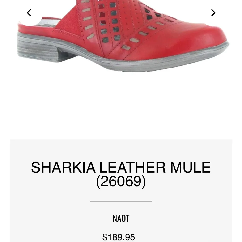 Naot Sharkia Red Leather Mule
(26069) Size 7 - Image 7