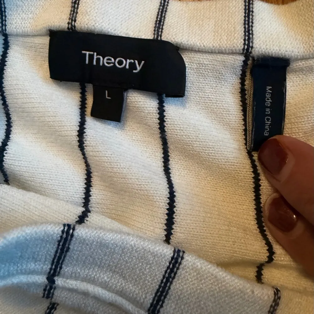 Theory Lotamee P Prosecco Black & White Striped A-Line Skirt Size: Large - Image 6