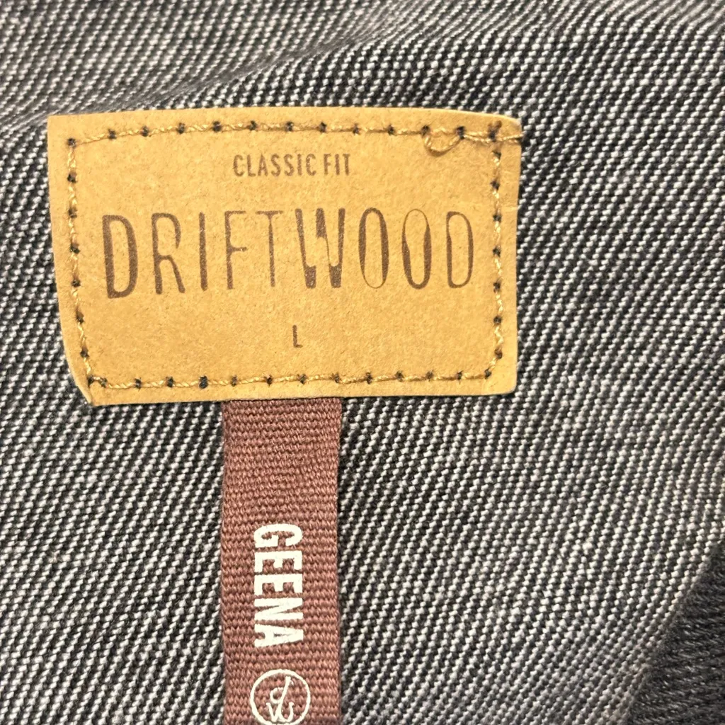 DRIFTWOOD Black Floral Embroidered Beaded Boho Jean Jacket M/L - Image 4