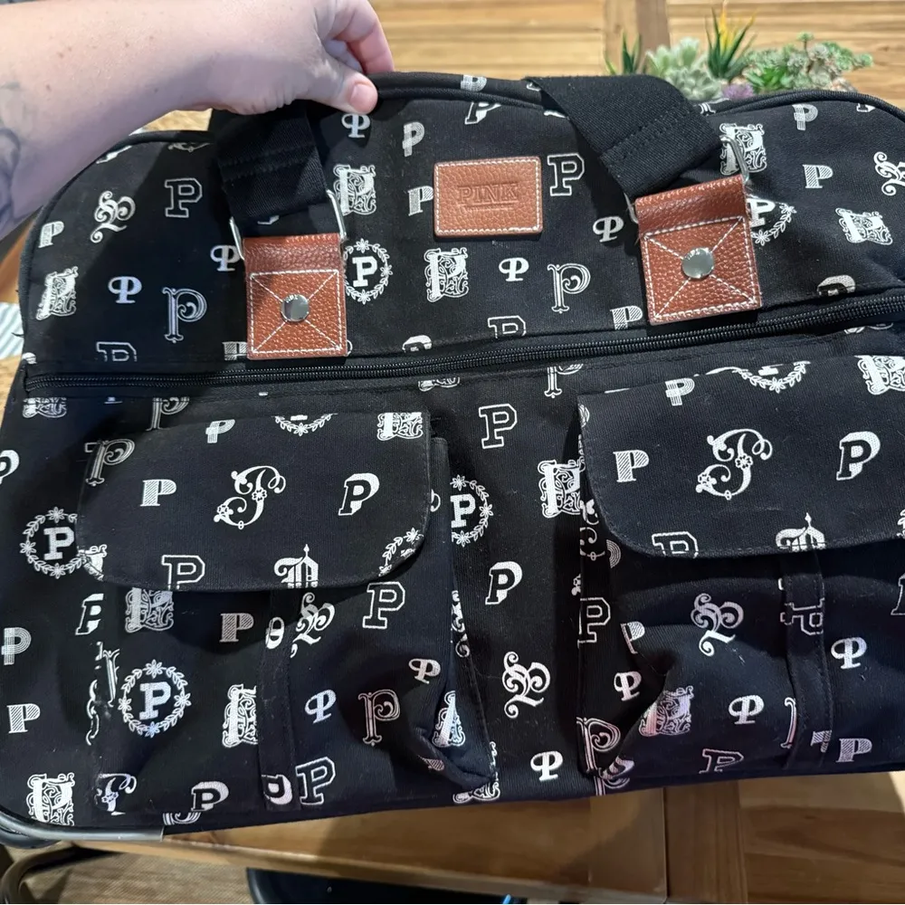 Victorias Secret Pink Rolling Duffle Bag Luggage - Image 3