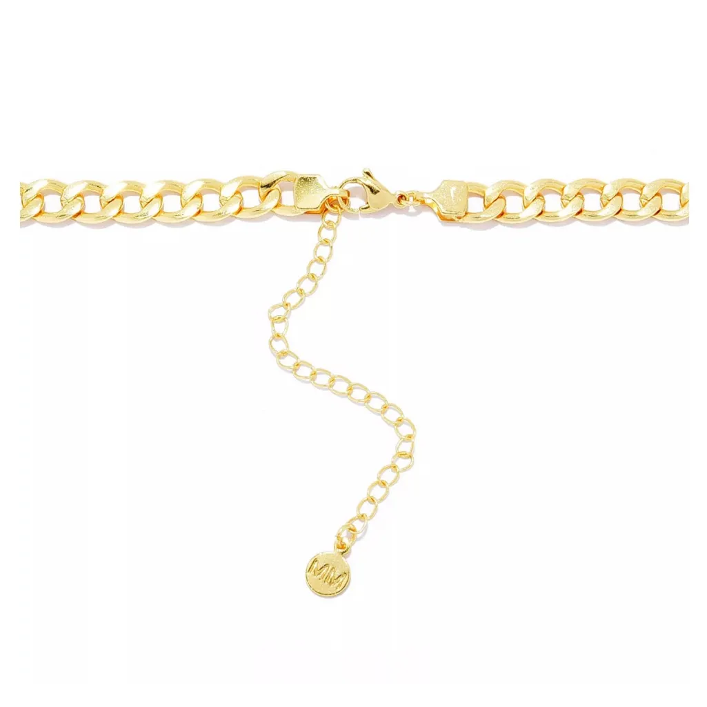 NEW Mayamar 24K Gold Plated 7.2mm Curb Link Necklace Tarnish Free Waterproof - Image 5