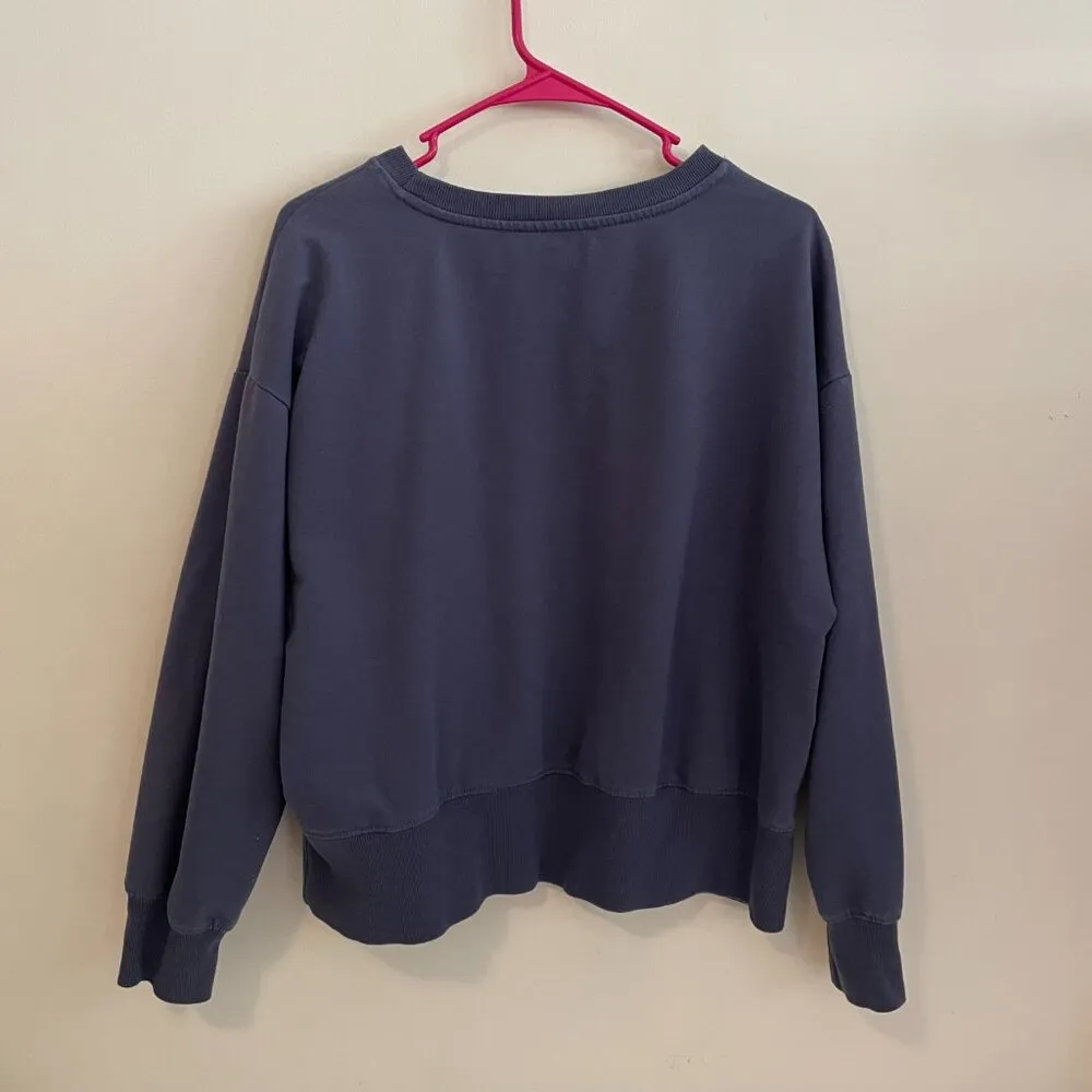 RDI Oversized Crop Pullover Crewneck Sweater Dusty Blue Womens Size Large - Image 3