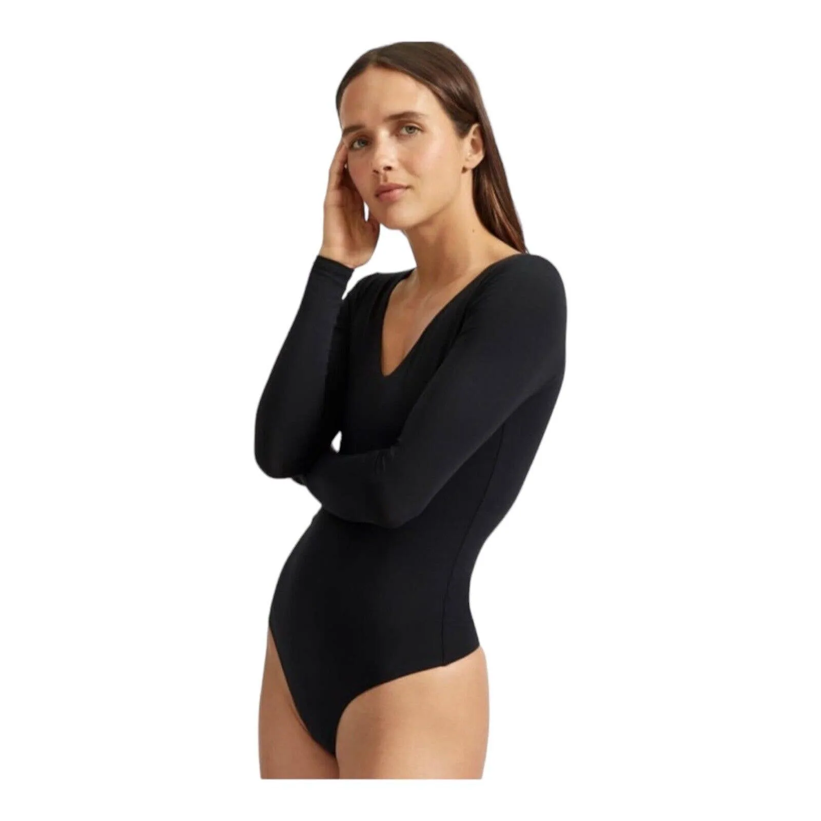 Everlane Black V Neck Bodysuit New‎ Size XS - Image 2
