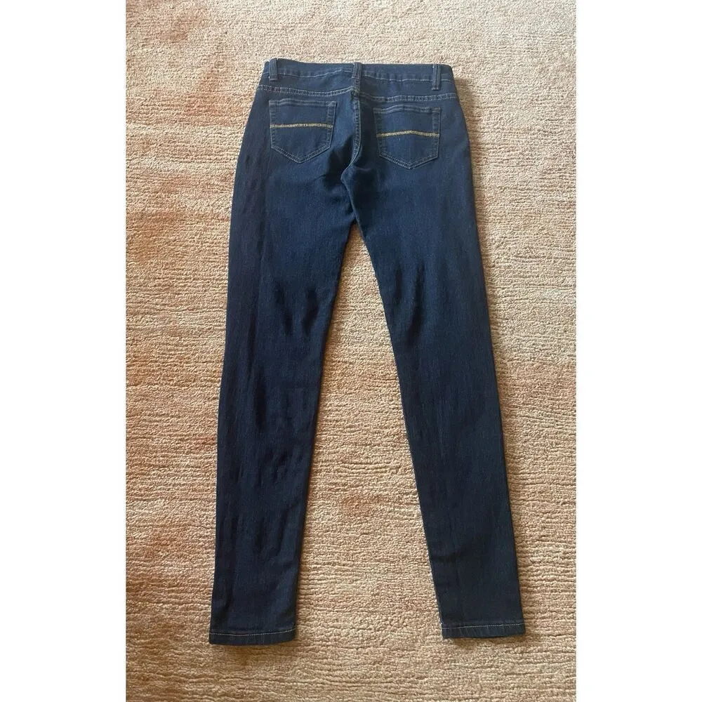 Sassy Jeans Dark Wash Stretch Skinny Denim Pants Size 7 Blue - Image 8