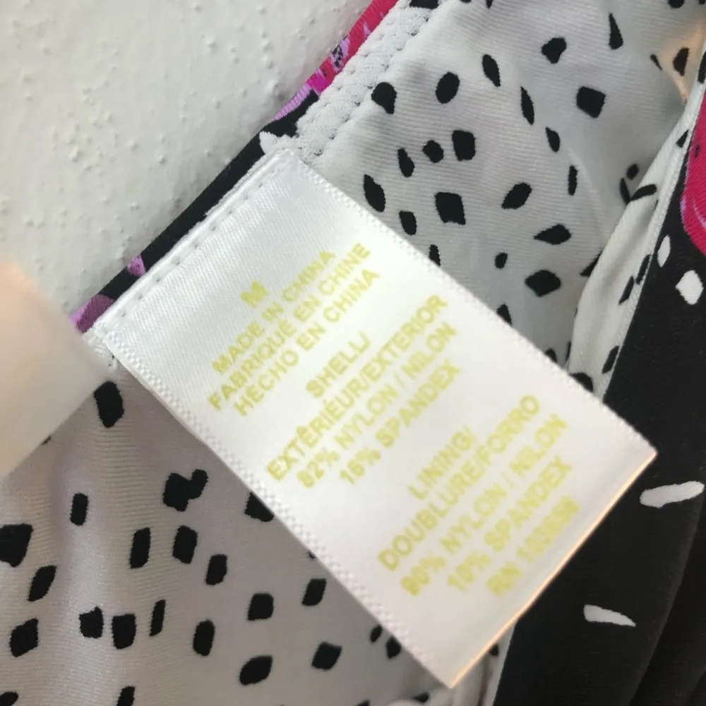 Anne Cole Tankini Top Multicolored Swimwear TOP ONLY Sz M EUC Floral Pink Black - Image 9