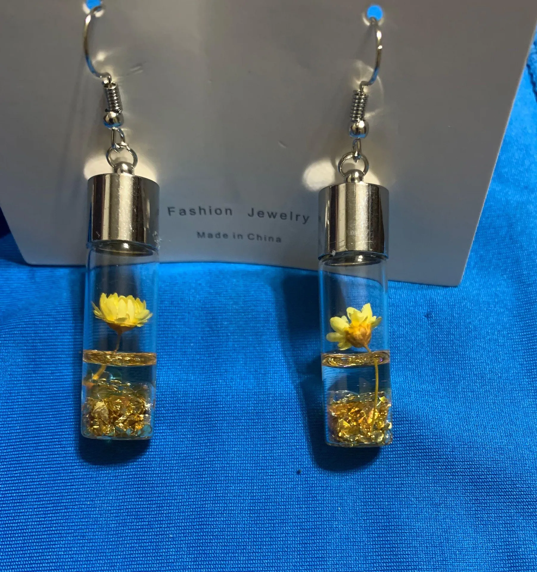 Beautiful Capsule Fashion Earrings (Yellow Rose) Yellow - Image 1