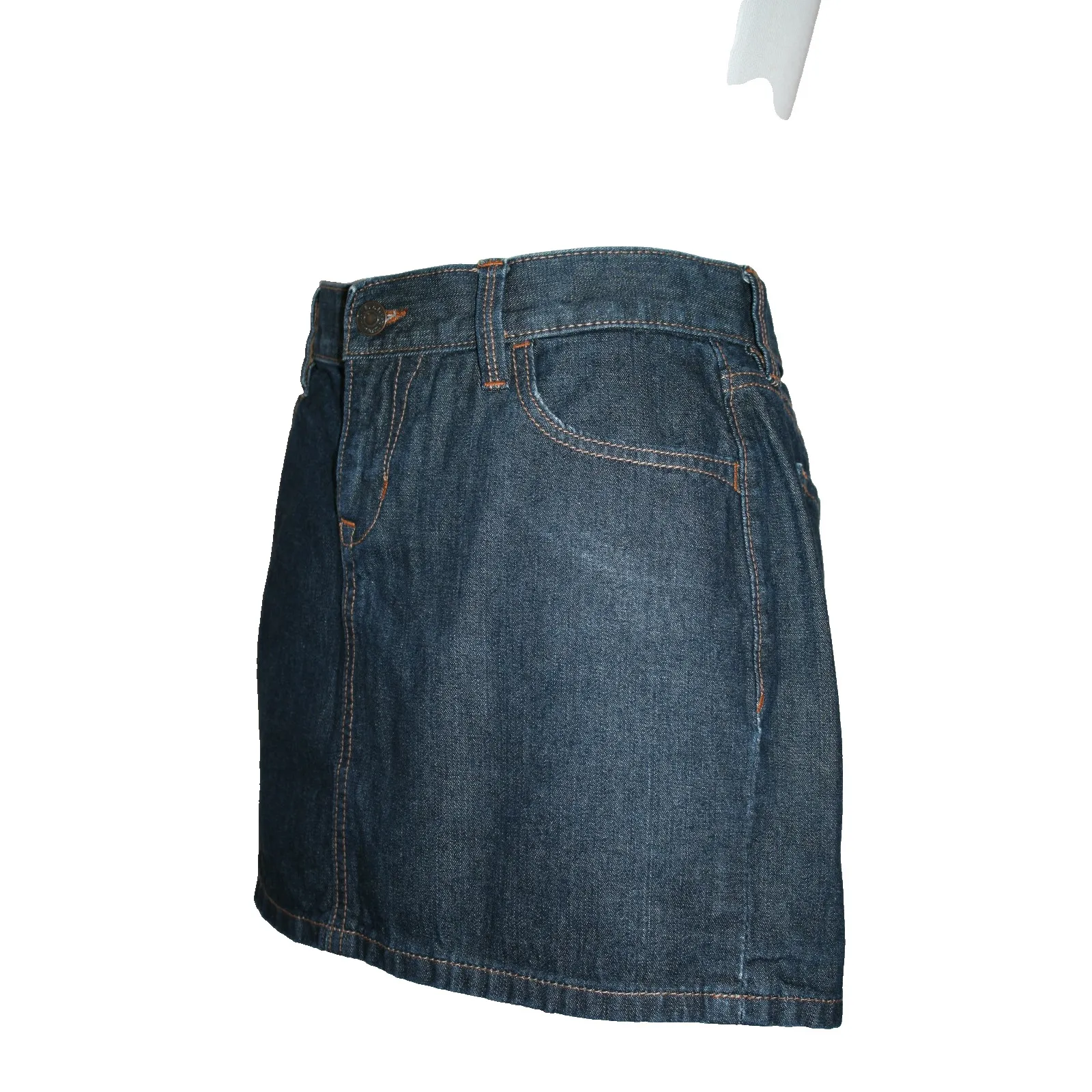 Y2K Old Navy Denim Mini Skirt Women 6 S Blue Jean Straight Dark Wash 5 Pocket - Image 5