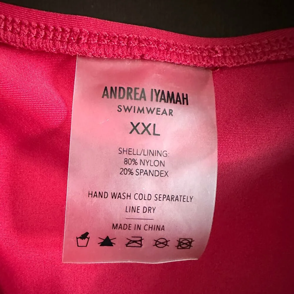 ANDREA IYAMAH | Red Ruffle Neck Peek-a Boo Cutout One Piece Swimsuit | Size 2XL - Image 4