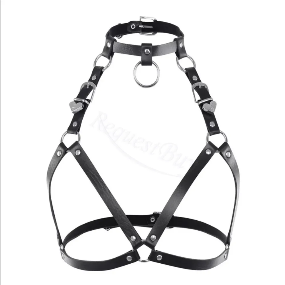 Harness O Ring Punk Black Chocker Festival Bra New - Image 6