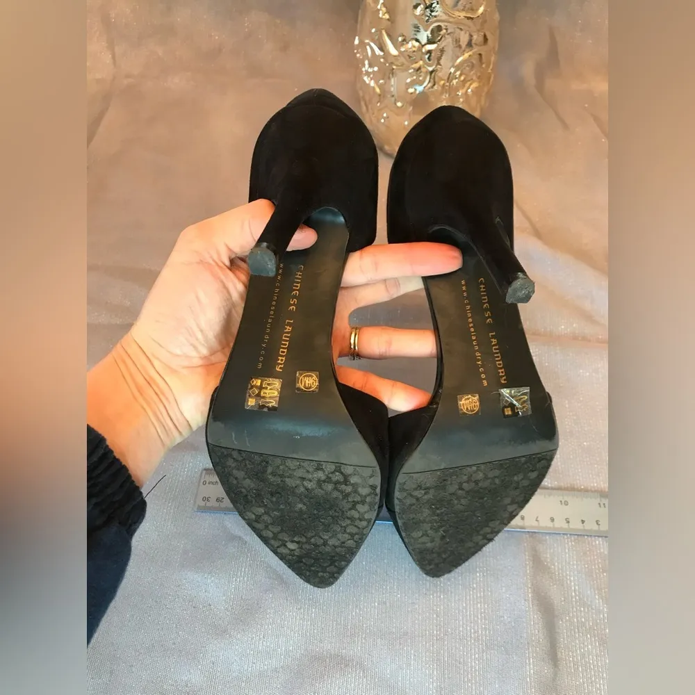 Chinese Laundry Black Faux/Vegan Suede D'Orsay Pumps Shoes Sz 9.5 - Image 5