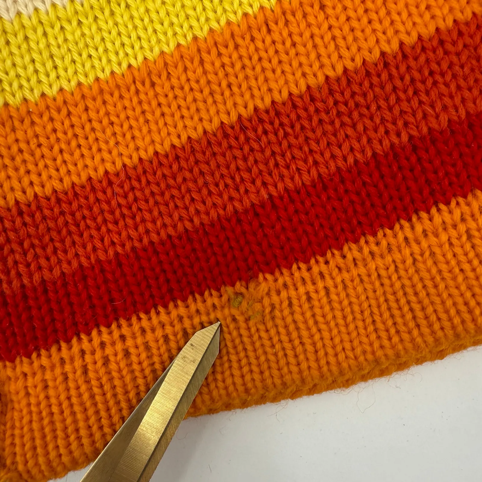 Vintage Wigwam Mill Hat 100% Pure Vintage Wool Retro Stripe Knit Headwear Beanie Orange - Image 6