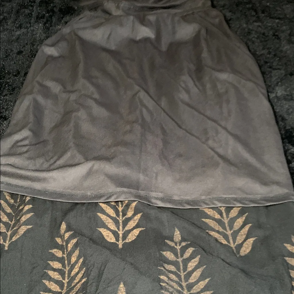 Vintage Lapogee Women's Black Gold Floor Length Botanical Printed Dress Size S - Image 9