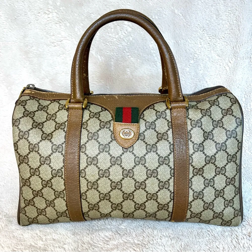 Gucci Ophidia Classic Web Vintage Monogram Boston Bag - Image 2