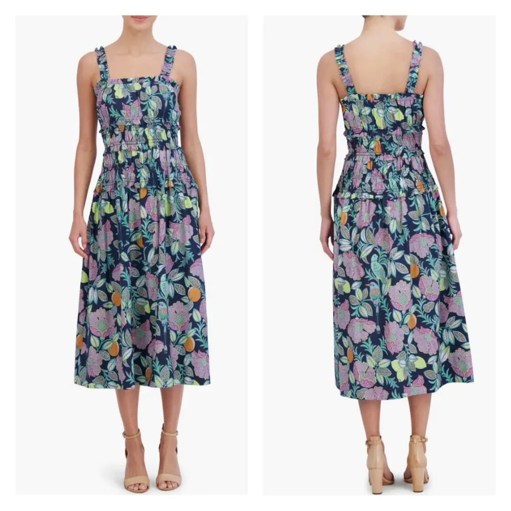 eliza j dresses blue floral Eliza J Printed Metallic Gown  Bluefly