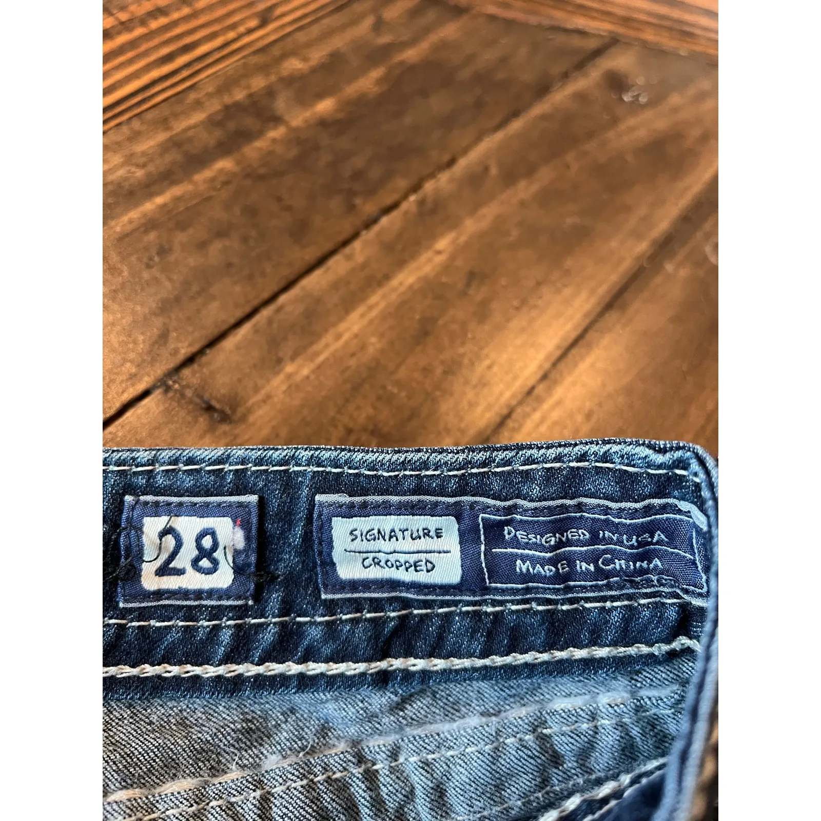 Miss me Cropped Embellished Jeans Women 28 Dark Wash Fringe Western Cowgirl Boho - Image 4